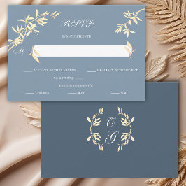 Cartons Réponse Symphonie florale intemporelle en mariage bleu RSV