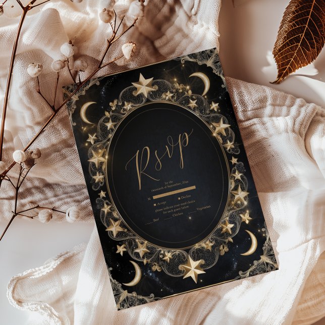 Cartons Réponse Tarot Celestin Mariage Sun Moon Stars Gold (Créateur téléchargé)