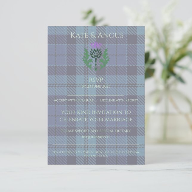 Cartons Réponse Tartan écossais traditionnel et chardon écossais (Debout devant)