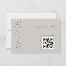 Cartons Réponse Taupe Grey Code QR de mariage élégant