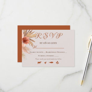 Cartons Réponse Tendance Bohème Terracotta Boho Bouquet Floral RSV