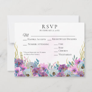 Cartons Réponse *~* Tenir les mains rose Fleurs Mariage blanc