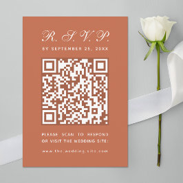 Cartons Réponse Terracotta Big QR Code Simple Calligraphie Mariage