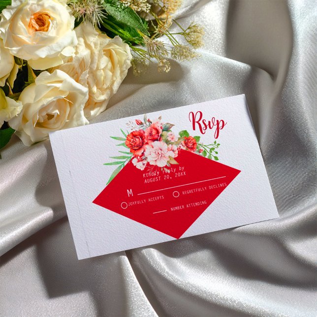 Cartons Réponse Terracotta Burgundy Blush Floral  Wedding  (Créateur téléchargé)