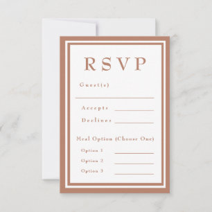Cartons Réponse Terracotta Burnt Orange Rustique Mariage