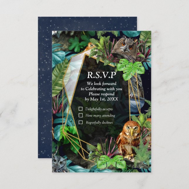 Cartons Réponse Thème de fête nocturne (Devant / Derrière)