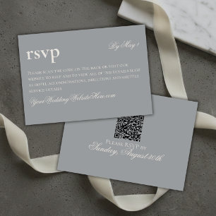 Cartons Réponse Timeless Old Money Grey Mariage QR