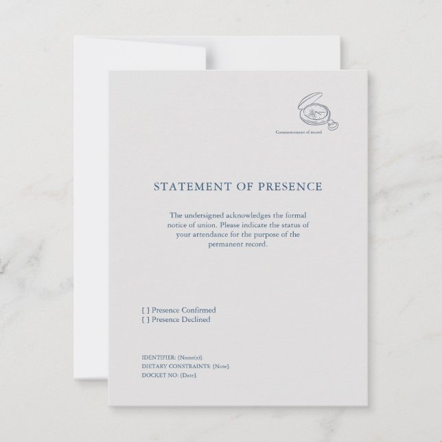 Cartons Réponse Timepiece- Minimalist Union Announcement  (Devant)