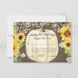 Cartons Réponse Tournesol Rustique Floral Citrouille Twinkle Light