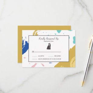 Cartons Réponse Trace de brosse colorée et silhouette