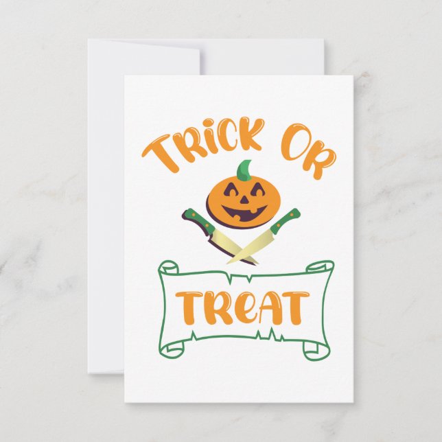 Cartons Réponse Tracer ou traiter les os croisés Halloween visage  (Devant)
