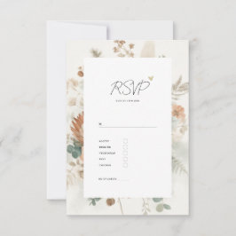 Cartons Réponse Trendy Terracotta Flowers and Meal Wedding