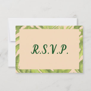 Cartons Réponse Tropical Green et Blush Mariage