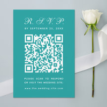 Turquoise Big QR Code Simple Script Calligraphy Ma