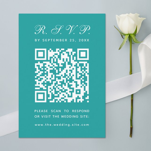 Cartons Réponse Turquoise Big QR Code Simple Script Calligraphy Ma (Créateur téléchargé)