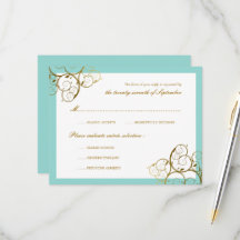 Turquoise & Classy Golden Spirals Mariage élégant