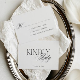 Cartons Réponse Typographie éditoriale moderne pour mariage