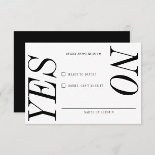 Cartons Réponse Typographie ultra minimaliste Mariage noir blanc