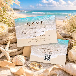 Cartons Réponse Vagues bleues océaniques d'été Mariage tropical su