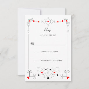 Cartons Réponse Vegas Cupid's Hearts and Diamonds Mariage