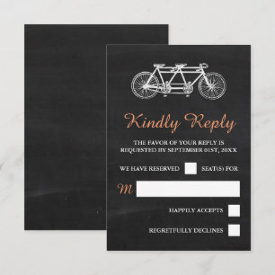 Cartons Réponse Vélo Tandem Sur Mariage Chalkboard