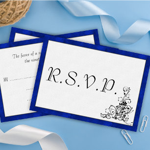 Cartons Réponse Velours Bleu, Mariage à la floraison noire