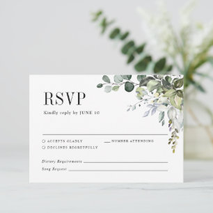 Cartons Réponse Verdure Eucalyptus Botanique Mariage élégant