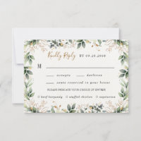 Verdure or Aquarelle Boho Meal Choice Mariage