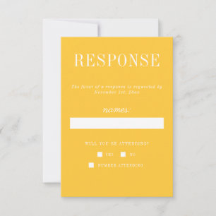 Cartons Réponse Véritable simplicité 6 Marigold Minimaliste Mariag