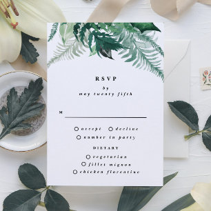 Cartons Réponse Vert frais Mariage d'aquarelle moderne