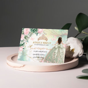 Cartons Réponse Vert sauge rose fuchsia Quinceañera forêt fantaisi