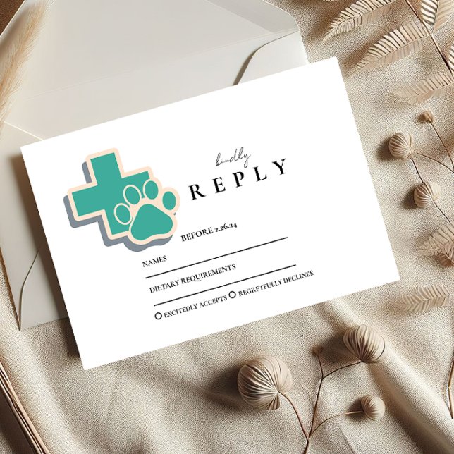 Cartons Réponse Veterinary School Paw Graduation Party (Créateur téléchargé)