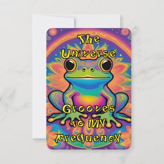 Cartons Réponse Vibes de grenouilles psychédéliques pour la confia (Devant)