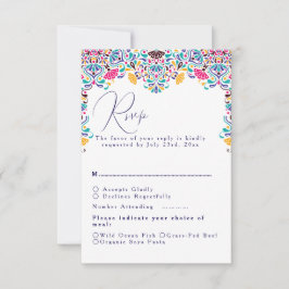 Cartons Réponse Vibrant mexicaine Fiesta Style Mariage arc-en-ciel