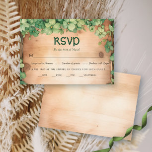 Cartons Réponse Vigne verte sur bois mariage irlandais de la Saint