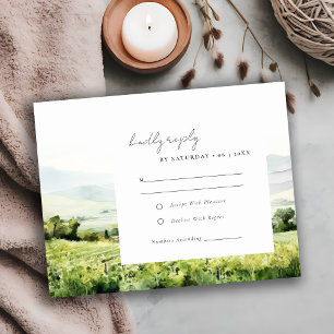 Cartons Réponse Vignoble Aquarelle moderne Mariage Paysage
