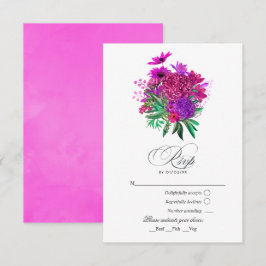 Cartons Réponse Vintage Chic Fuchsia et violet Mariage