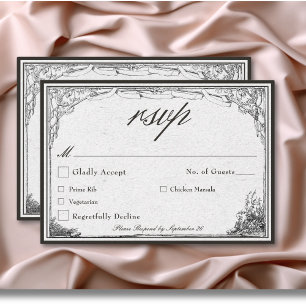 Cartons Réponse Vintage gothique Moyen-âge Mariage frontalier