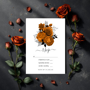 Cartons Réponse Vintage noir et orange Halloween Mariage floral