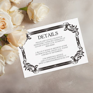 Cartons Réponse Vintage noir Mariage Silhouette avec typographie