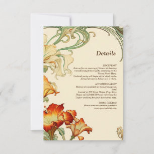 Cartons Réponse Vintage Retro Art Nouveau Détails botaniques