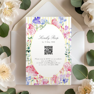 Cartons Réponse Vintage Romantique Floral Regal Code QR Mariage