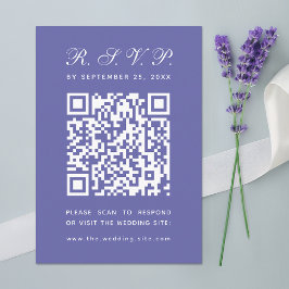 Cartons Réponse Violet Big QR Code Simple Mariage de calligraphie