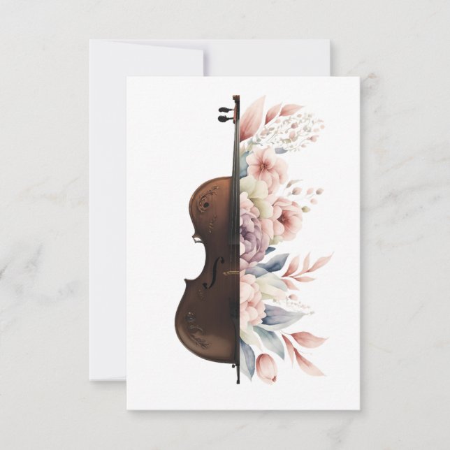 Cartons Réponse Violon aux fleurs. (Devant)