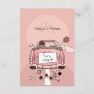 Cartons Réponse Voiture de transport pour mariées et mariées roses