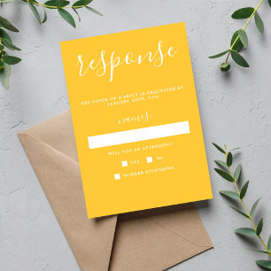 Cartons Réponse Vrai Simplicité 1 Marigold Jaune Mariage minimal
