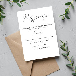 Cartons Réponse Vrai Simplicité 3 Script Simple Minimaliste Mariag