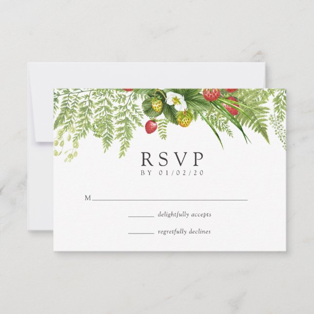 Cartons Réponse Watercolor Forest Greenery Mariage (Devant)