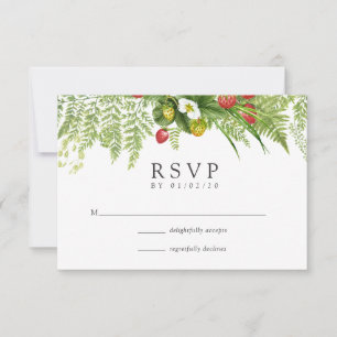 Cartons Réponse Watercolor Forest Greenery Mariage