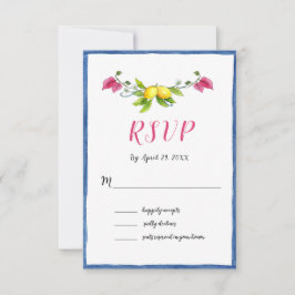 Cartons Réponse Watercolor Lemons mariage méditerranéen